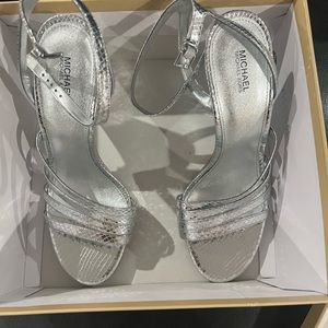 New Michael Kors heels. Size 10. Silver.